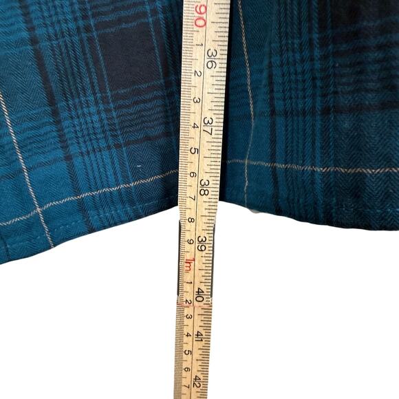 NWT J.Jill Plaid Button Front Shirt Dress Tunic Green Navy Check | Medium - Picture 7 of 8